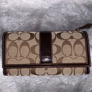 COACH Brown/Dark Brown Trifold Wallet